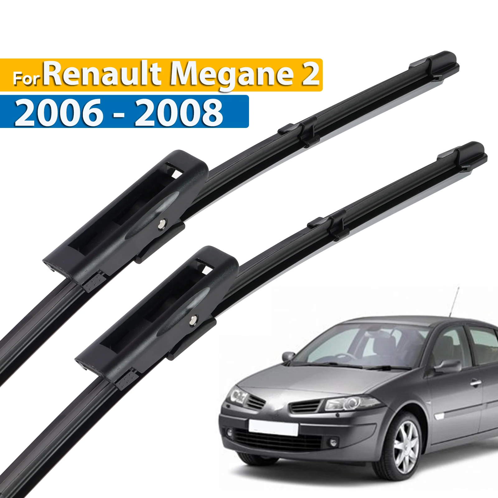 

Erick's Wiper LHD Front Wiper Blades For Renault Megane 2 MK2 2006 - 2008 Windshield Windscreen Window Car Rain Brushes 24"+18"
