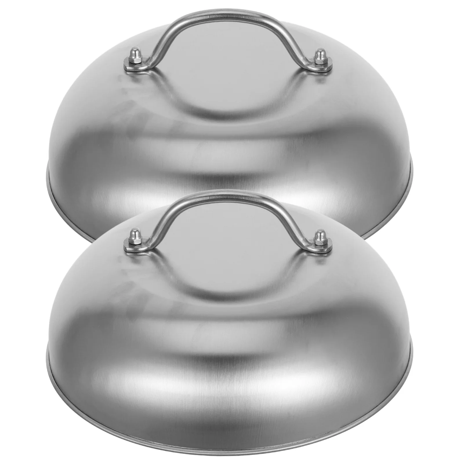 

2Pcs Stainless Steel Pot Cover Universal Lid for Wok Frying Pan Cooking Kitchen Pots Heavy Duty Round Dome Lid