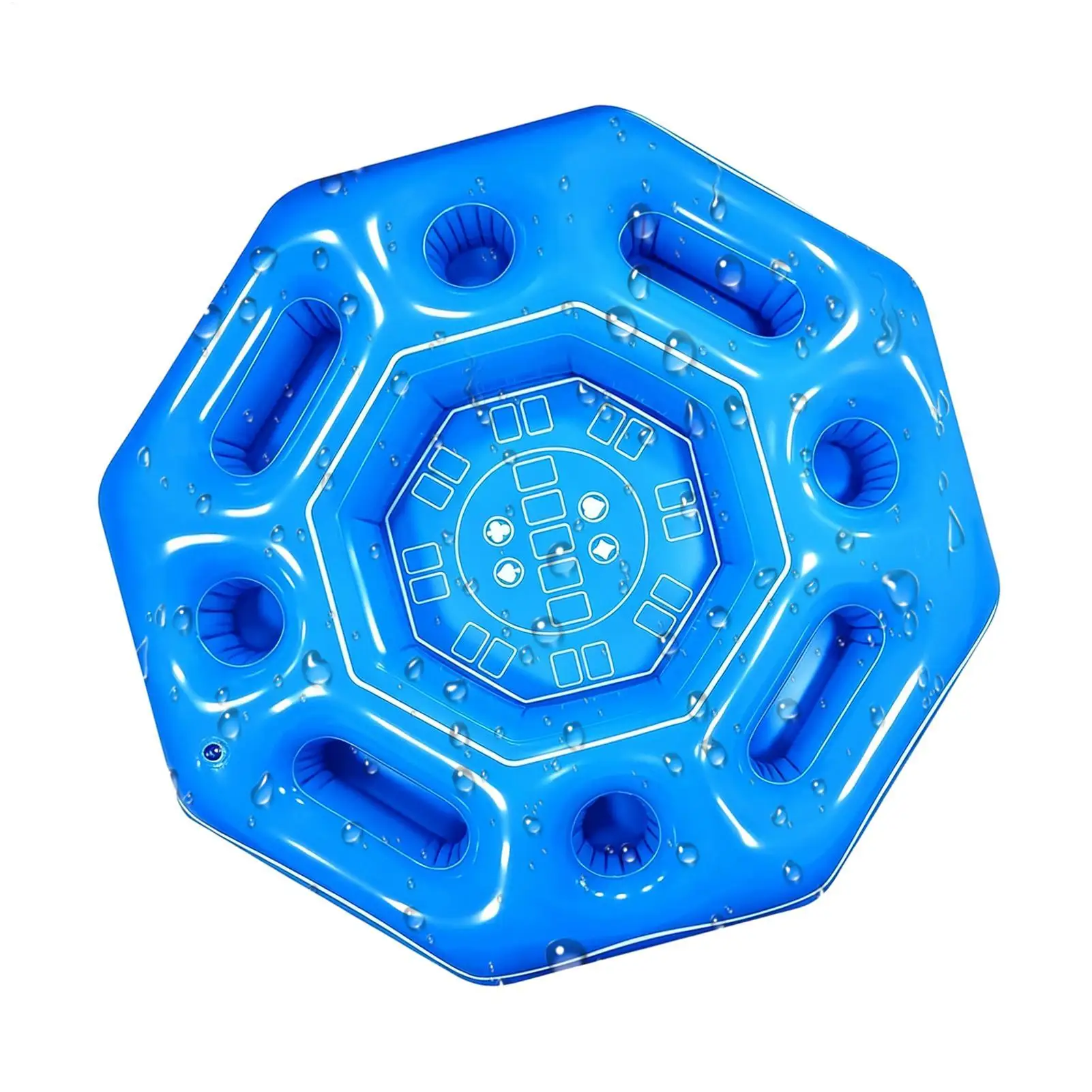 Octagonal Multifunctional Floating Game Table Interactive Pool Card Table for Adults Family Beach Backyard Summer Party