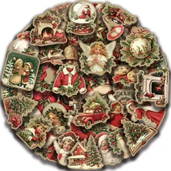 50 adet Retro sevimli noel baba noel karikatür çıkartmalar dizüstü telefon karalama defteri bavul duvar Sticker çocuklar Classics oyuncaklar