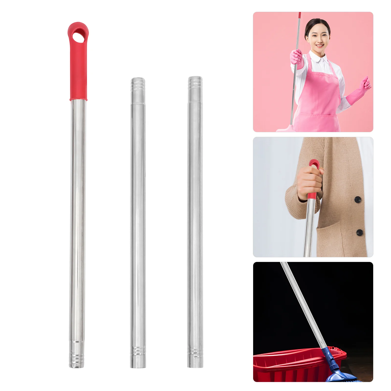 Broomstick Accessories Comfortable Grip Mop Floor Cleaning Stainless Steel Handle Pole Replacement