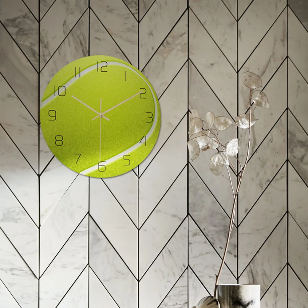 

Tennis Ball Design Wall Clock with Acrylic and Quiet Mute Core Silent Movement Ideal for Living Room Bedroom Study