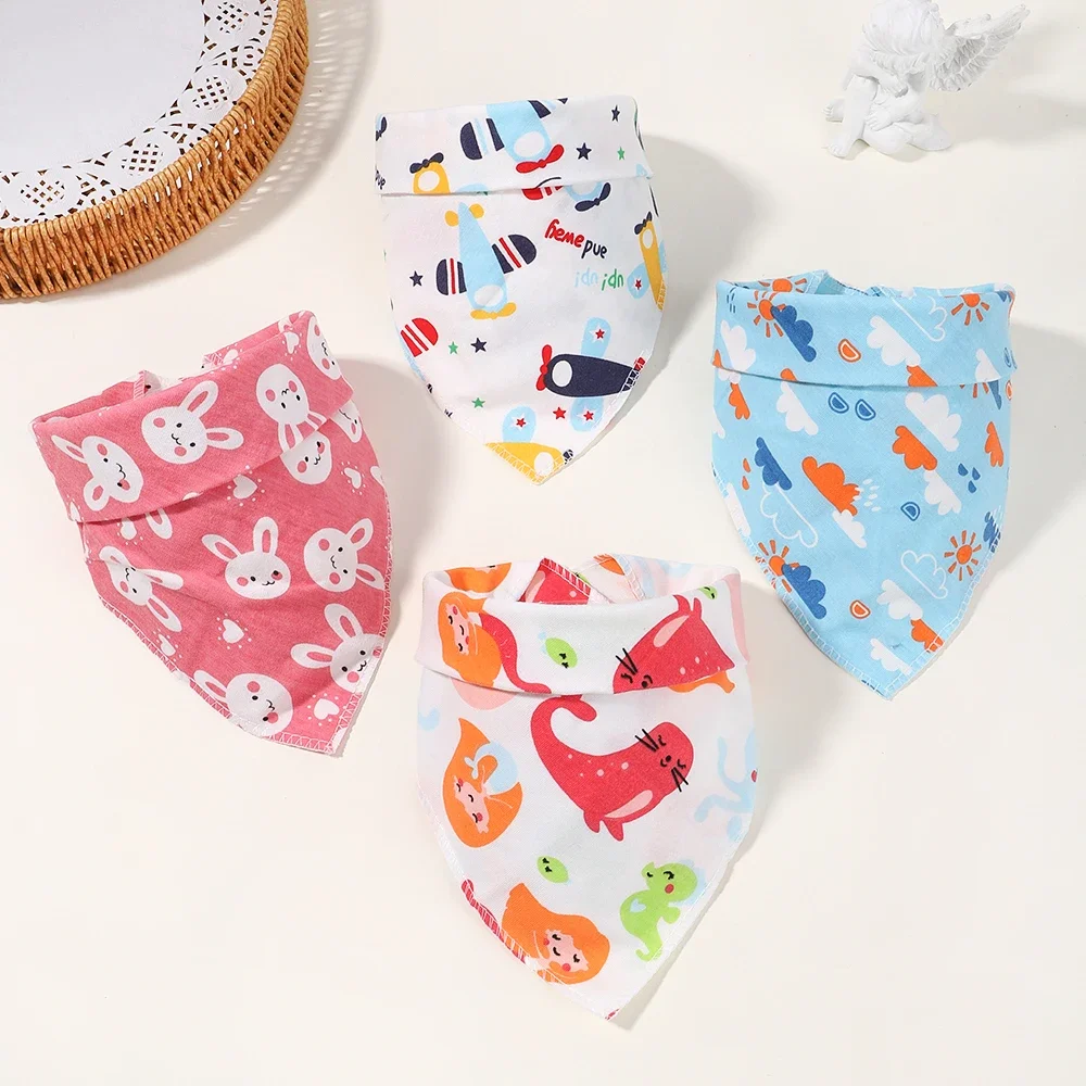 Pasgeboren Cartoon Linnen Slabbetjes Kids Burp Doek Baby Spullen Voeden Kwijlende Bandana Peuter Ruche Effen Kleur Slabbetje Baby Accessoires