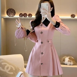 French Dress for Women Small Pink Slim Waist High-end and Popular Commuter Jacket