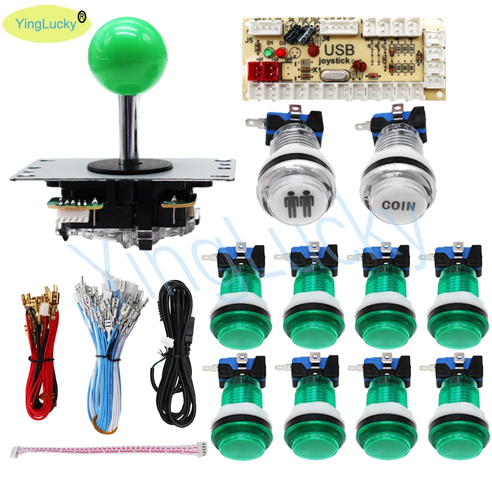 플레이어 DIY 아케이드 조이스틱 키트, 아케이드 버튼 10 개, 조이스틱 1 개, USB 키트 인코더 1 개, 아케이드 게임 게임 액세서리