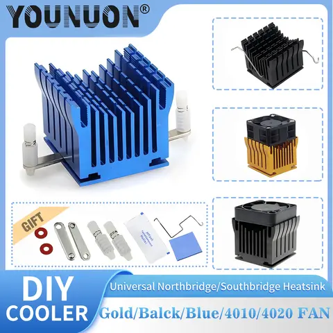 DIY 알루미늄 노스 브리지 방열판 쿨러 마더 보드 라디에이터 40mm 팬 12V 40x40x10mm 40x40x20mm 냉각 팬