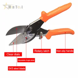 45-180 Degree Multi Angle Mitre Siding Wire Duct Cutter PVC PE Plastic Pipe Hose Scissor Cut Housework Plumbing Measuring Tool