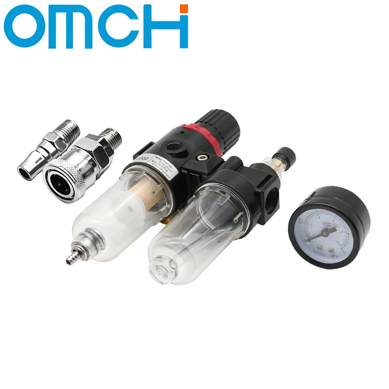 AFC2000 1/4 Air Compressor Oil Water Separator Filter Regulator Trap Airbrush Pressure Reducing Valve