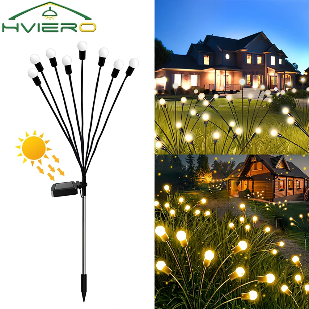 

Солнечные садовые светлячки, 8/10 светодиодов, уличные водонепроницаемые гойдалки со звездами, декоративные лампы, дорожка, двор, патио, ландшафтные лампы