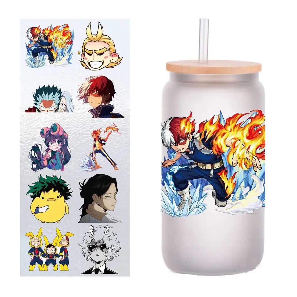 

10 pieces/bag My Hero College Olmert UV transfer sticker Crystal label cup sticker customization