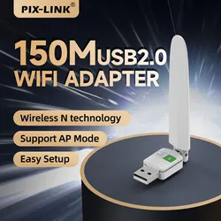 PIX-LINK UW10S 150Mbps Network Card Chipset RTL8188 WiFi Dongle USB WiFi Adapter Portable Router 2.4GHz for PC Lap