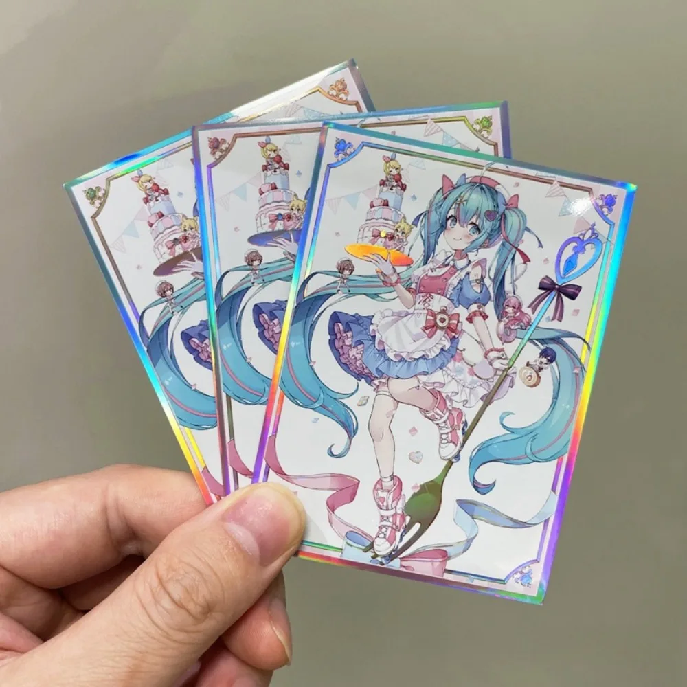 DIY Self Made Hatsune Miku Birthday limit Card sleeve Anime Color Flash Peripheral Game Collection Card Holiday Gift