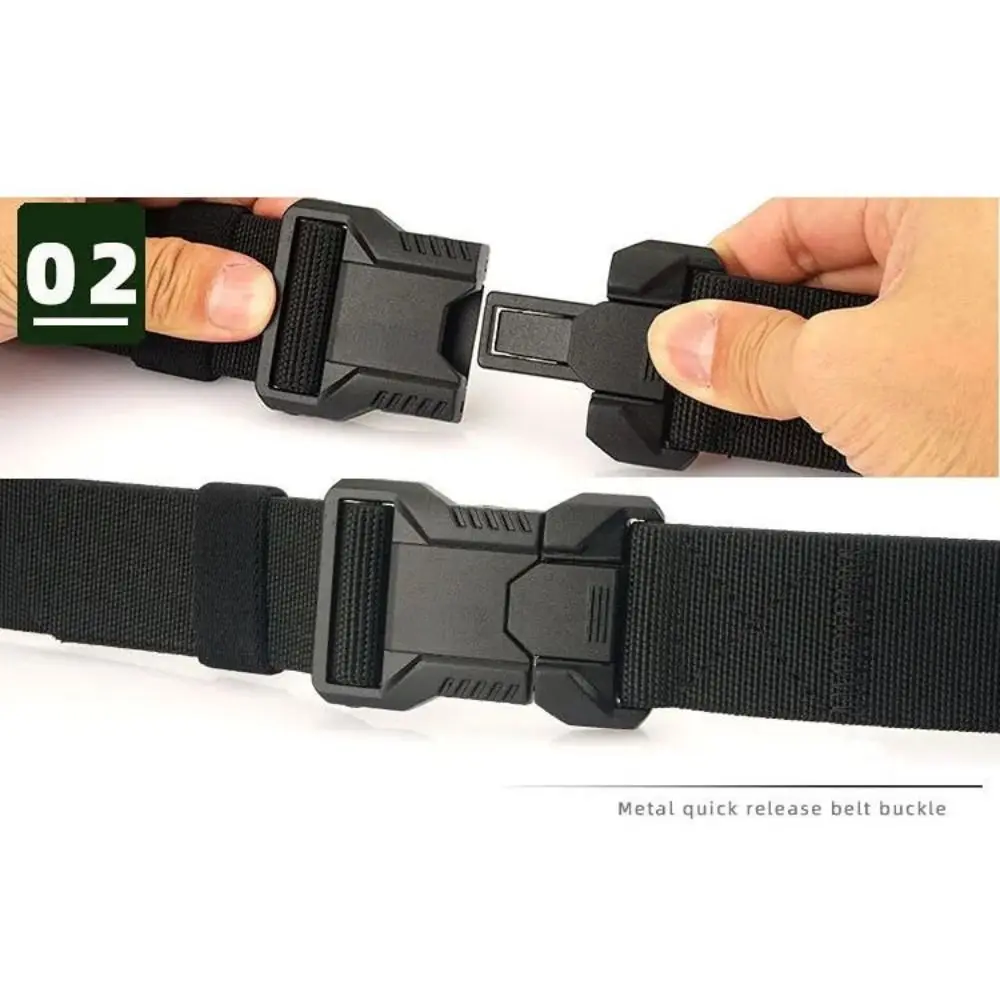Cinturón de nailon con hebilla de aleación duradera para hombre, cinturón elástico que combina con todo, cinturón de lona de estilo coreano Simple para hombre