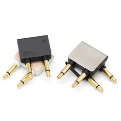 Gold-plated metal shell aircraft 3.5 mm aircraft aircraft headset mono audio converter travel jack plug distributor adapter