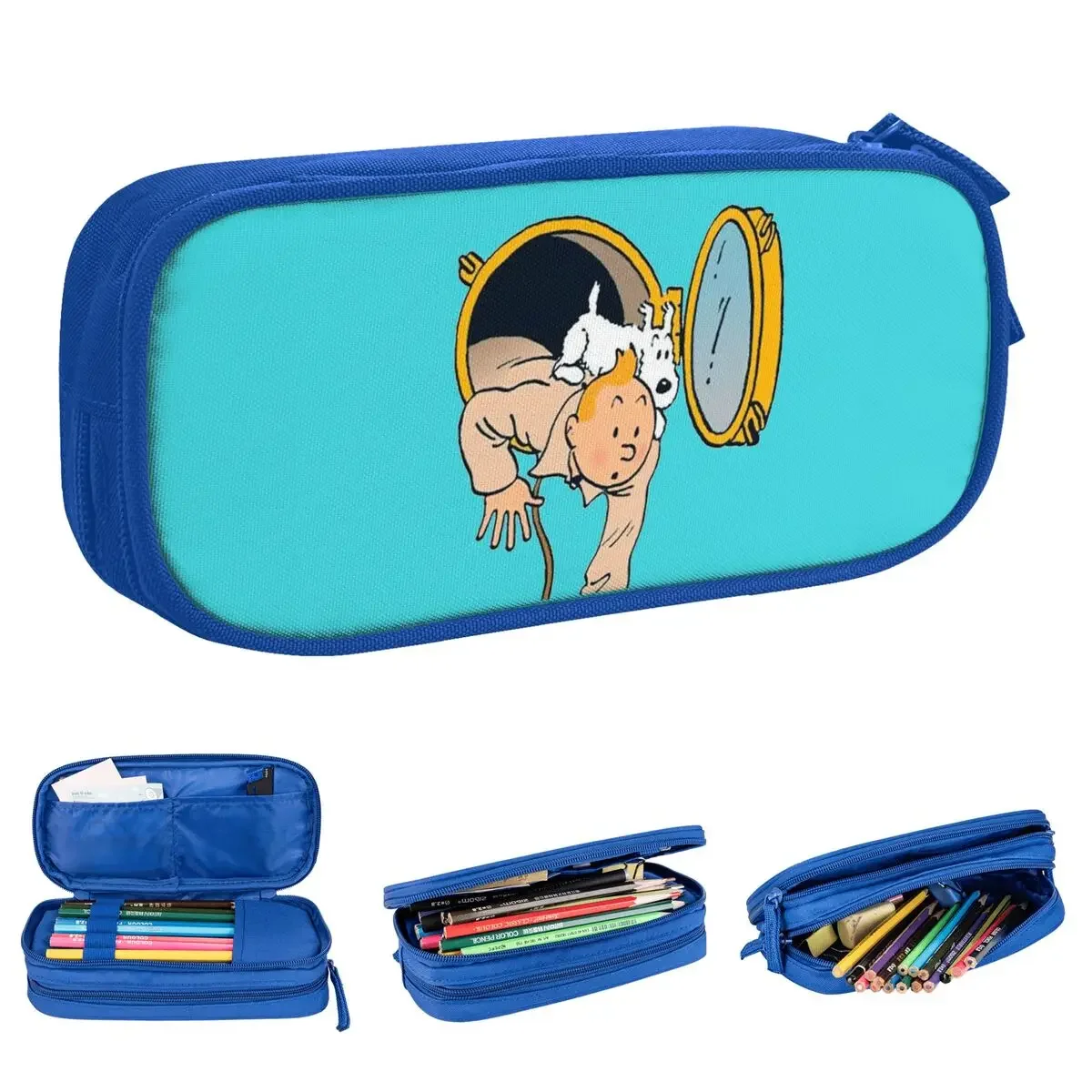 Tin Teen Pencil Case Pen Bag Girl Boy Large Storage Students School Zipper Pencilcases