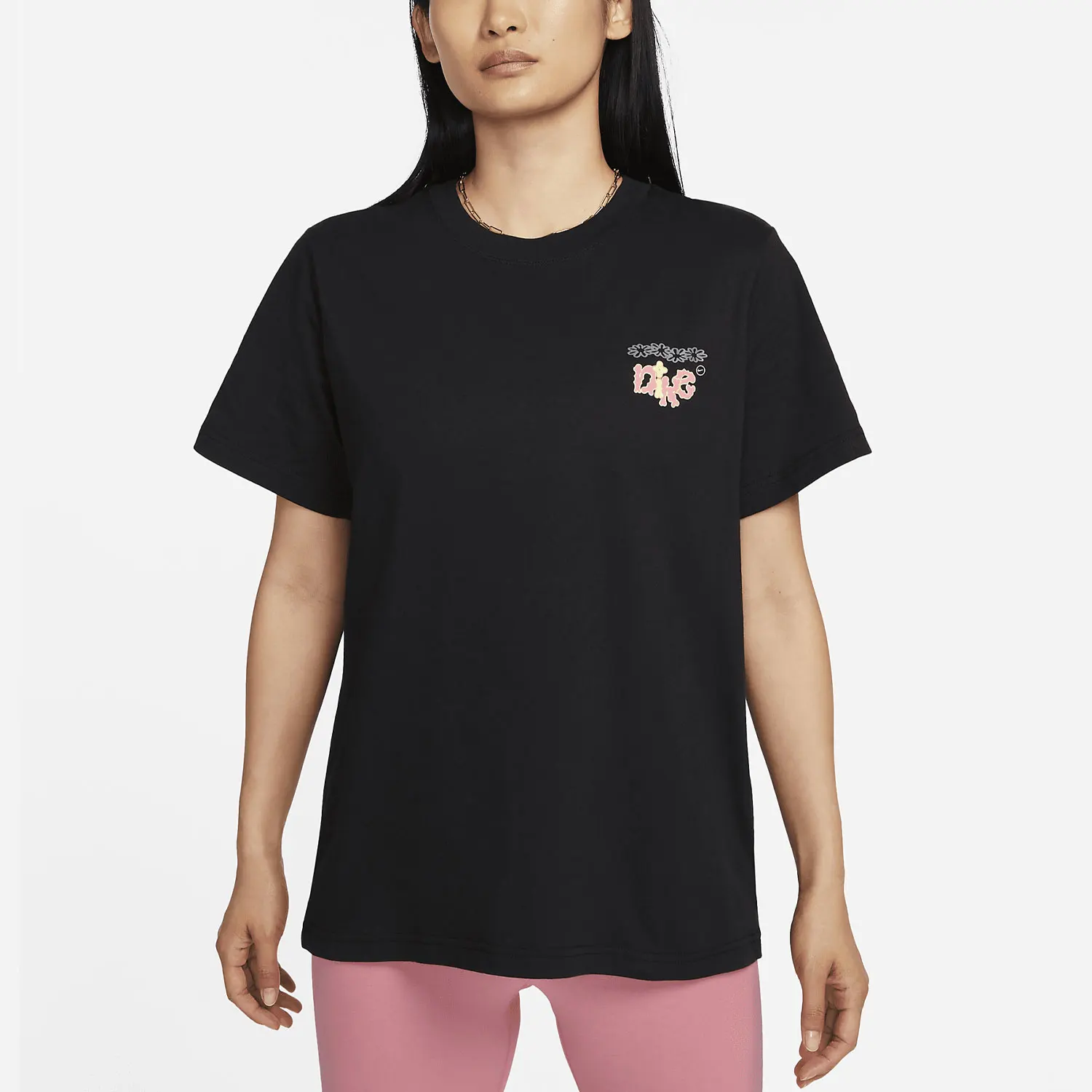 

Nike genuine Summer Women's Casual Breathable Round-Neck Printed T-Shirt FD2550-010