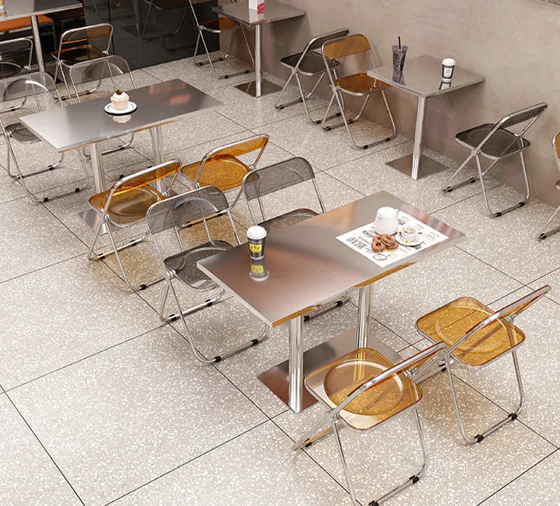 Personalizado Metal Restaurante Mesa e Cadeira Set, Fast Food, Café Bar, BBQ Booth Seating, Coffee Shop Móveis, Novo