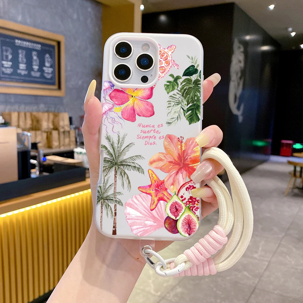 Phone Case For Samsung Galaxy S26 Ultra S25 S24 s22 s23 Plus FE A56 A55 A35 A36 A37 5G Summer Island 2 in 1 With Lanyard Cover view 4