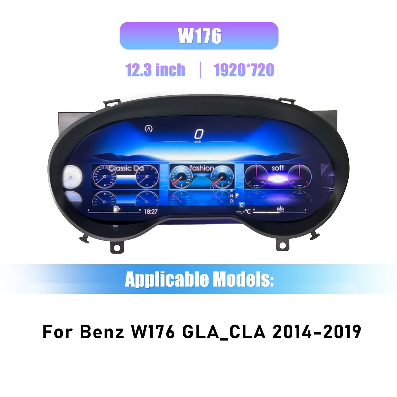 12.3 ''Digitaal Cluster Dashboard Voor Mercedes Benz C GLA CLA W176 X156 117 C177 2014-2019 Ntg4.5 5.0 Cockpit Instrumentenpaneel