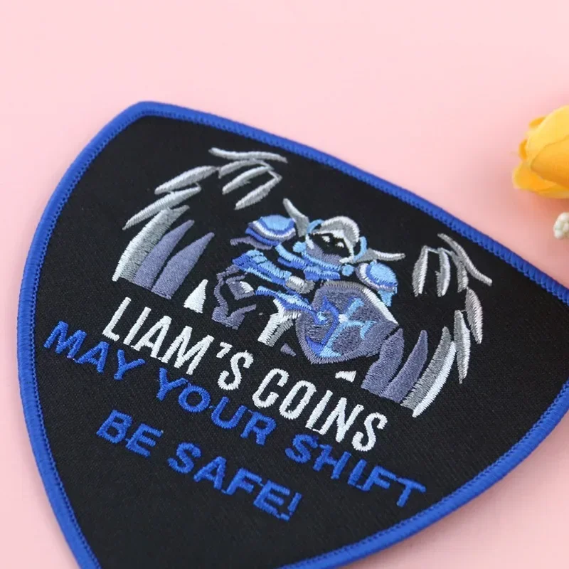 Cartoon Armor Warrior Embroidery Cloth Sticker Edge Lock Letter Personalized Clothing Accessories Adhesive Cross-border
