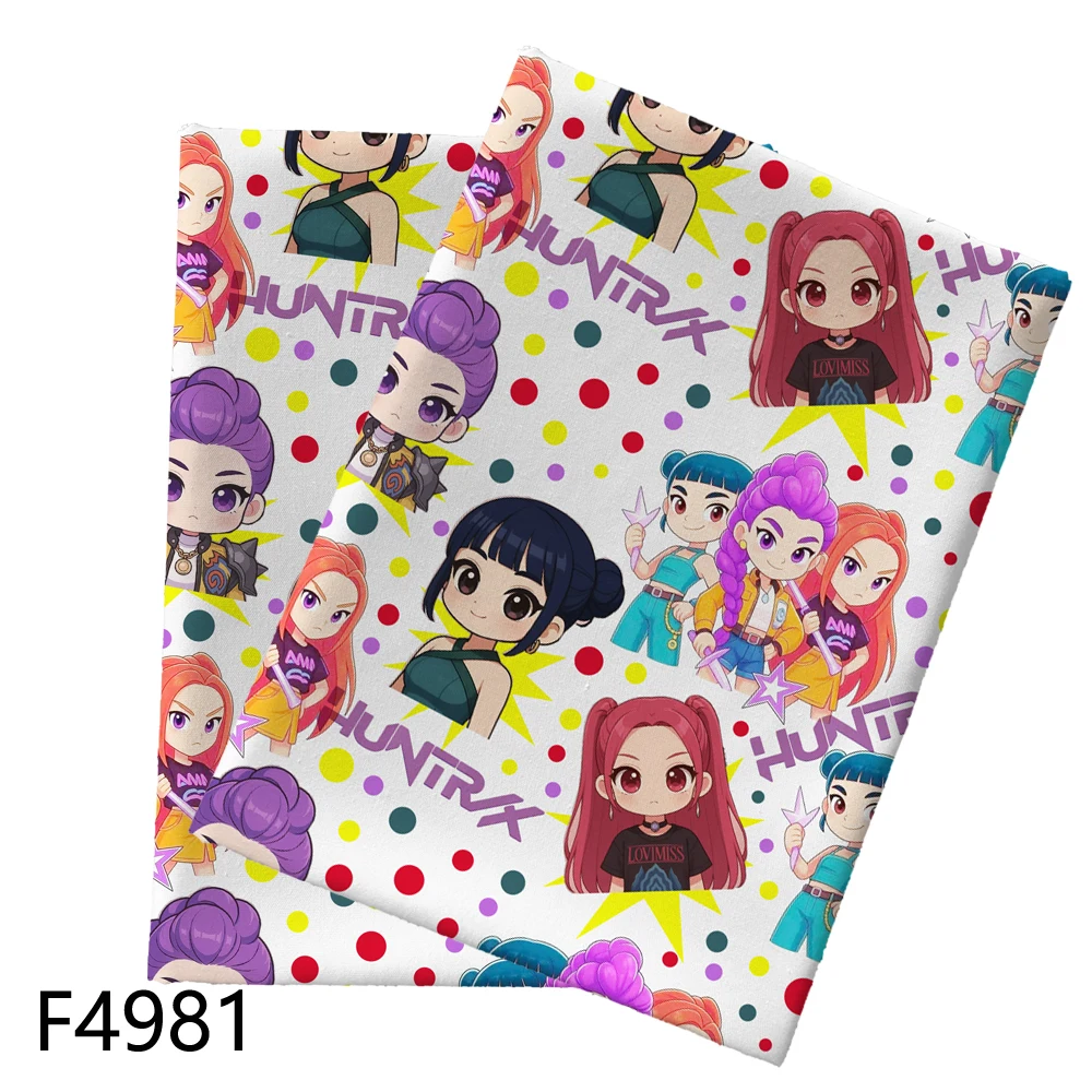 45*145 سنتيمتر نصف ياردة K-pop شيطان هنتر البوليستر القطن المطبوع النسيج الأنسجة الخياطة اللحف التطريز المواد DIY بها بنفسك اليدوية