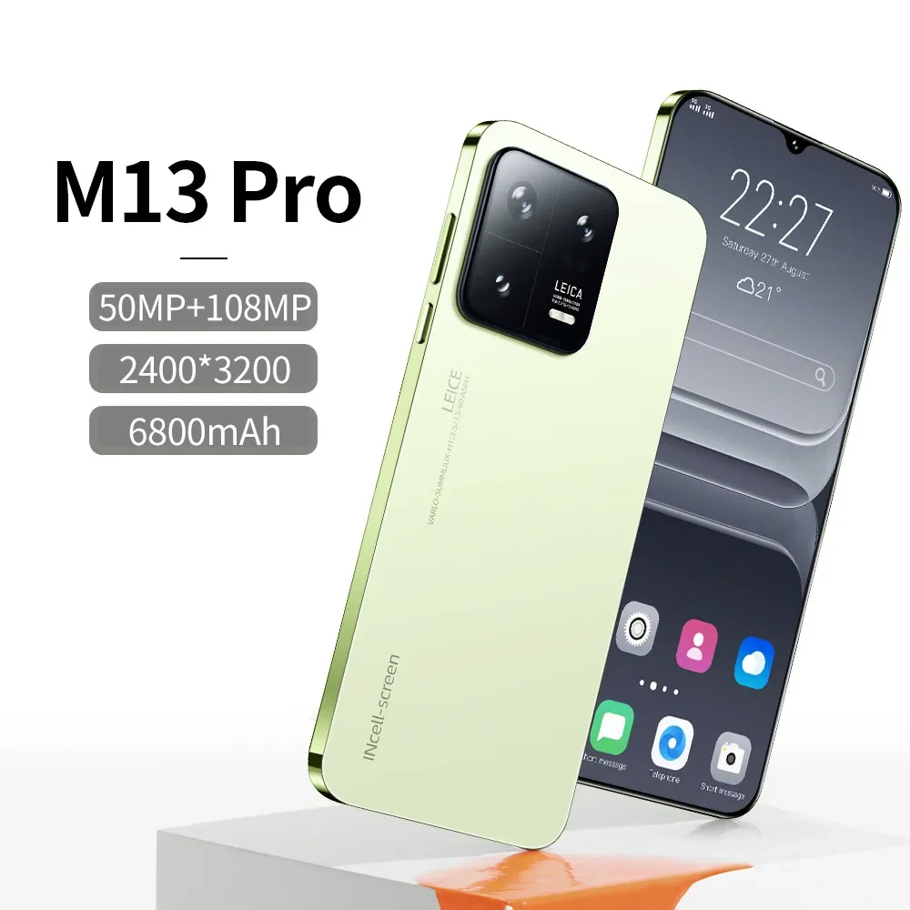 Hot Selling Smartphone M13 Pro Android 7.3 Large HD Screen Dual-Sim Dual-Standby Smartphone Global Version Mobile Phone Cheap