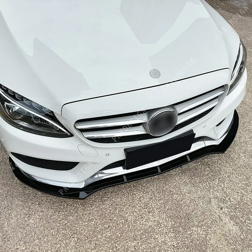 Front Bumper Lip Splitter for Mercedes C Class W205 C205 S205 C160 C200 C180 C300 C400 C450 AMG 2015-2021 Diffuser Body Kit