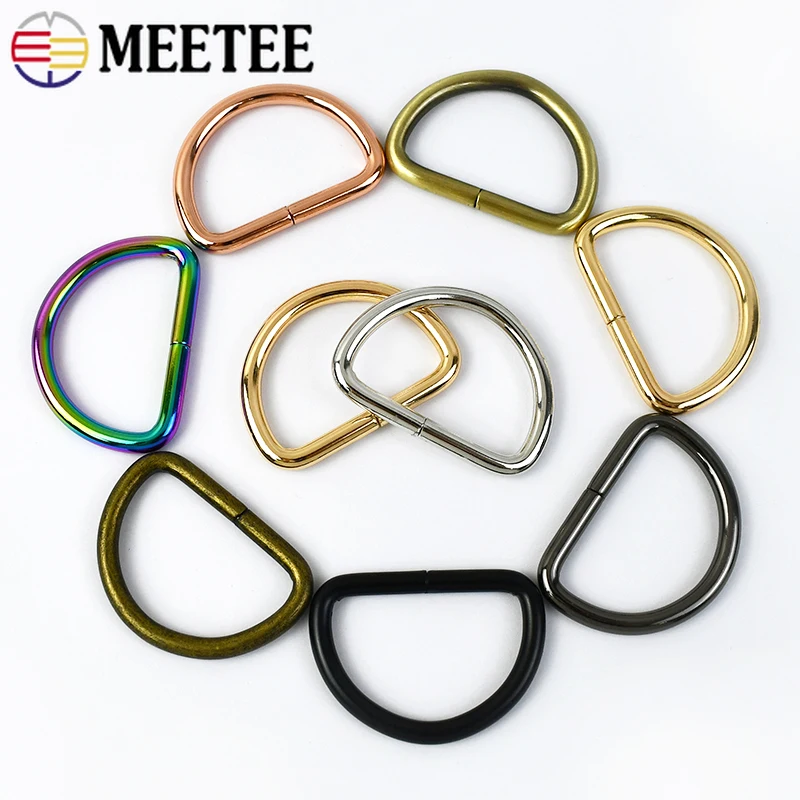 

20pcs Meetee 13-50mm O D Rings Metal Buckles Webbing Belt Bags Strap Clasp Purse Shoes Garment Sewing DIY Hardware Accessories