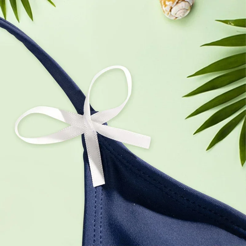 Einfarbig Bikini Sets Bandage Bademode Frauen Sexy Bikinis Dreieck Badeanzüge Weibliche Schwimmen Anzug Niedrige Taille Biquini