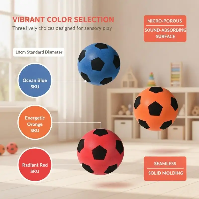 New 18cm Noiseless Silent Basketball Soft Mute Bouncing Ball Squeezable Toy for Baby Kids Indoor Sports Training