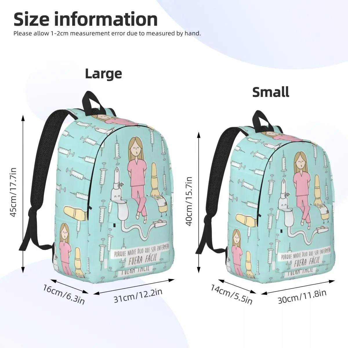 Doctor Nurse Enfermera En Apuros Backpack for Men Women Casual Student Work Daypack Laptop Shoulder Bag with Pocket