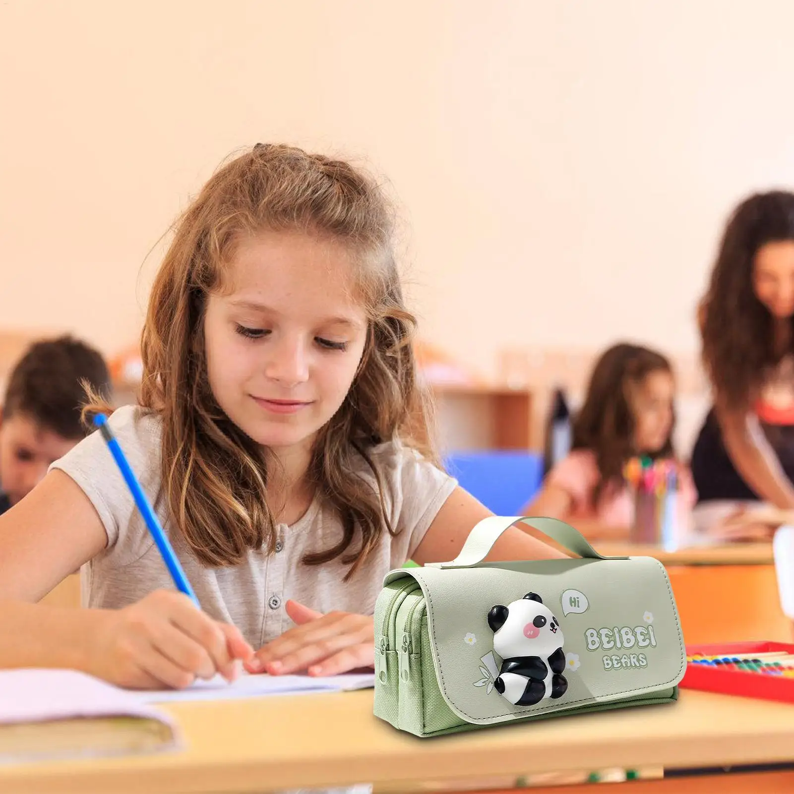 مقلمة لطيفة كابيبارا منظم مكتب علامة الحقيبة الحيوان حقيبة التخزين مع سحاب منظم قرطاسية اللوازم المدرسية ل