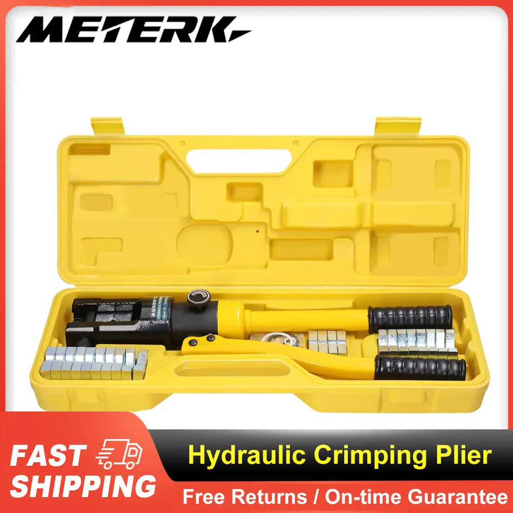 Hydraulic Crimping Plier with Dies Manual Hydraulic Hose Crimping Tool Set Copper Aluminum Cable Terminal Cold Pressing Tools