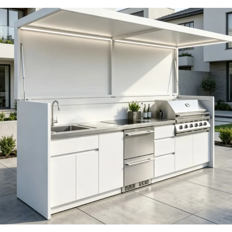 Outdoor Kitchen Barbecue Shed Recyclable Outdoor Kitchen Barbecue Mask, Suitable for Outdoor Entertainment Terrace