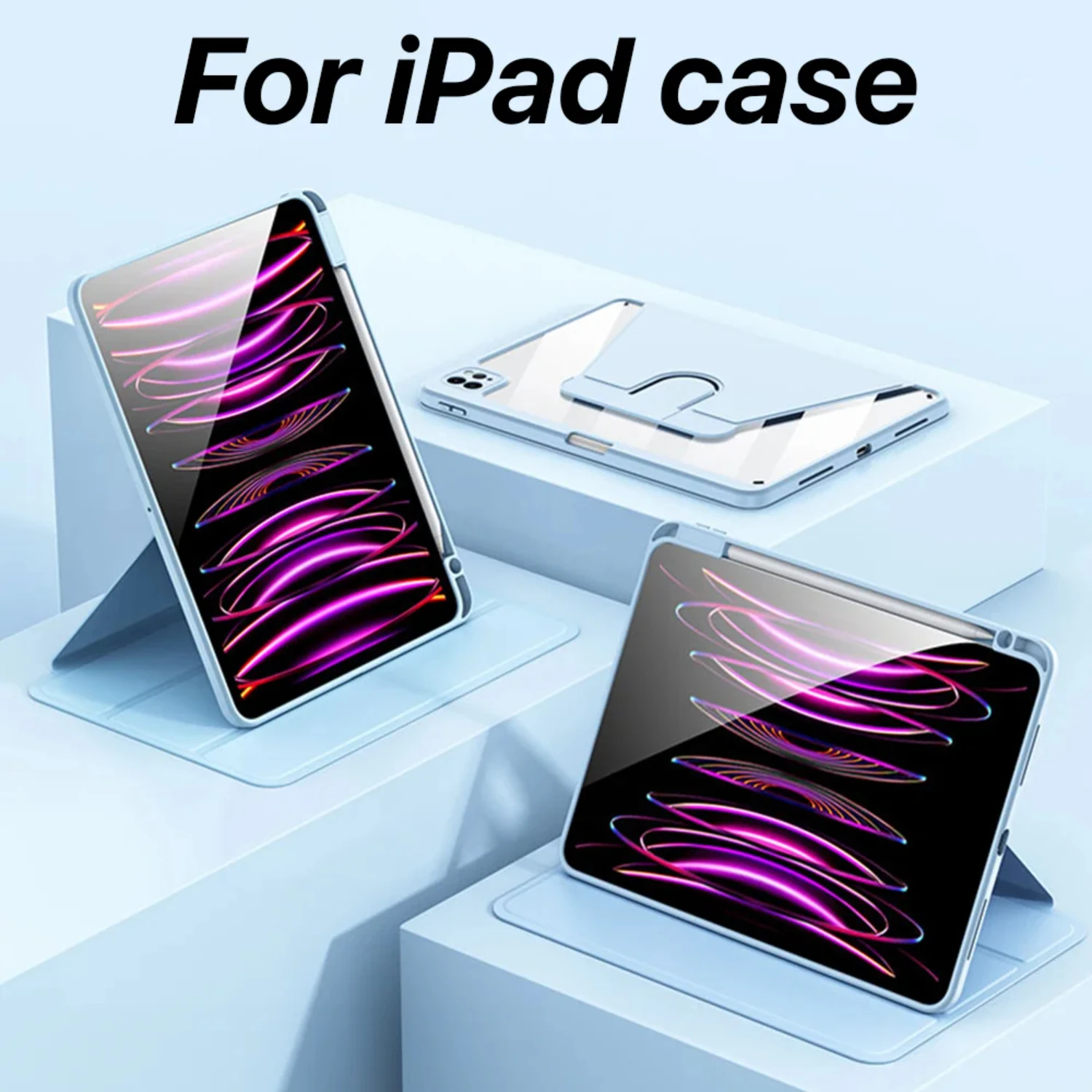 Elegant, Stylish Rotating Stand Protective Cover for iPad Air 1/2/3/4/5 - Pro 11/12.9in 7/8/9th 10th Generation Accessories