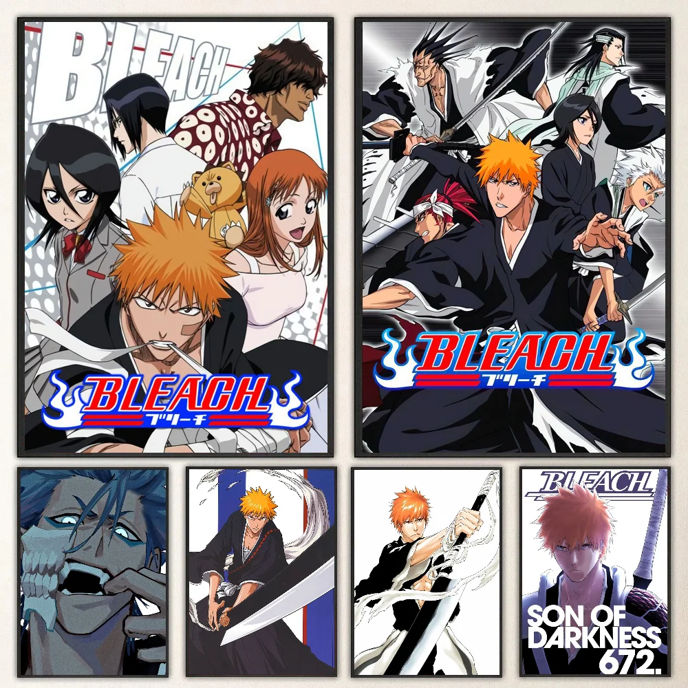 1pc Bleach Anime Poster Self-adhesive Art Waterproof Paper Sticker Coffee House Bar Room Wall Decor