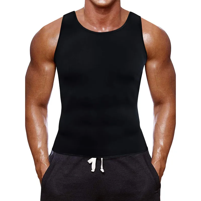 1pcs Men\'s Shapewear Coated Silver Vest Exercise slimming corset Compression Sweat Reducing Fat Sauna Tops Men Waist Trainer