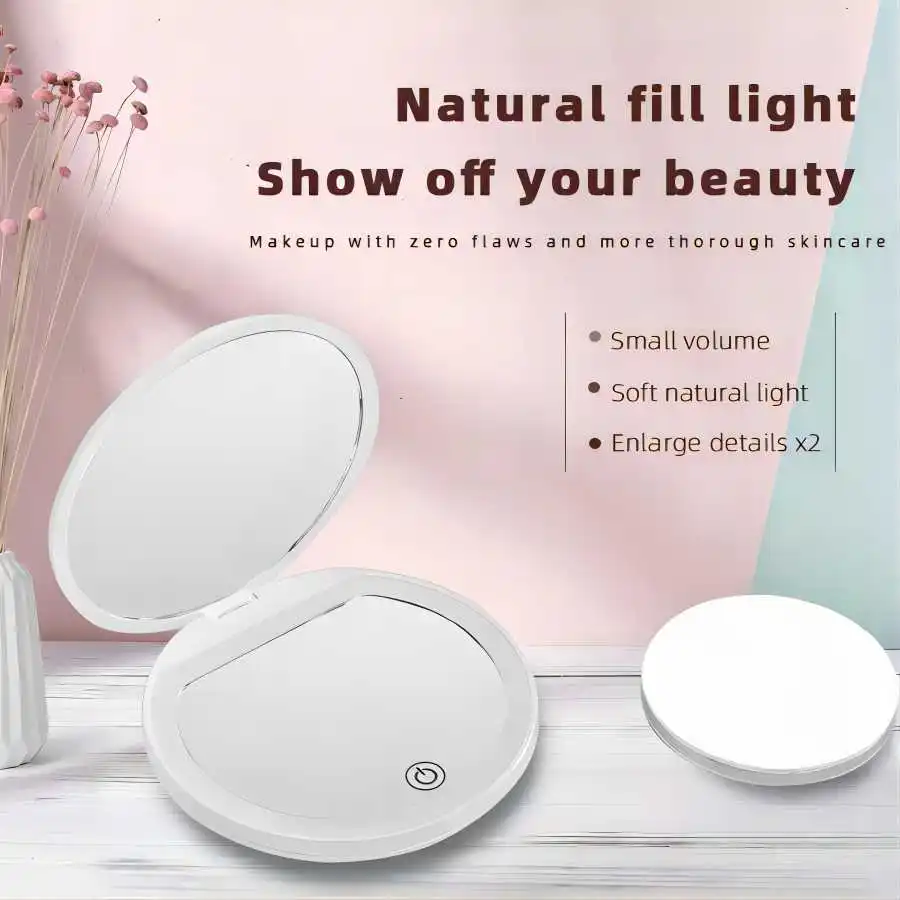 미니 화장 거울, 작고 휴대성이 뛰어나며 3단계 조절이 가능하며 여행 필수품입니다.