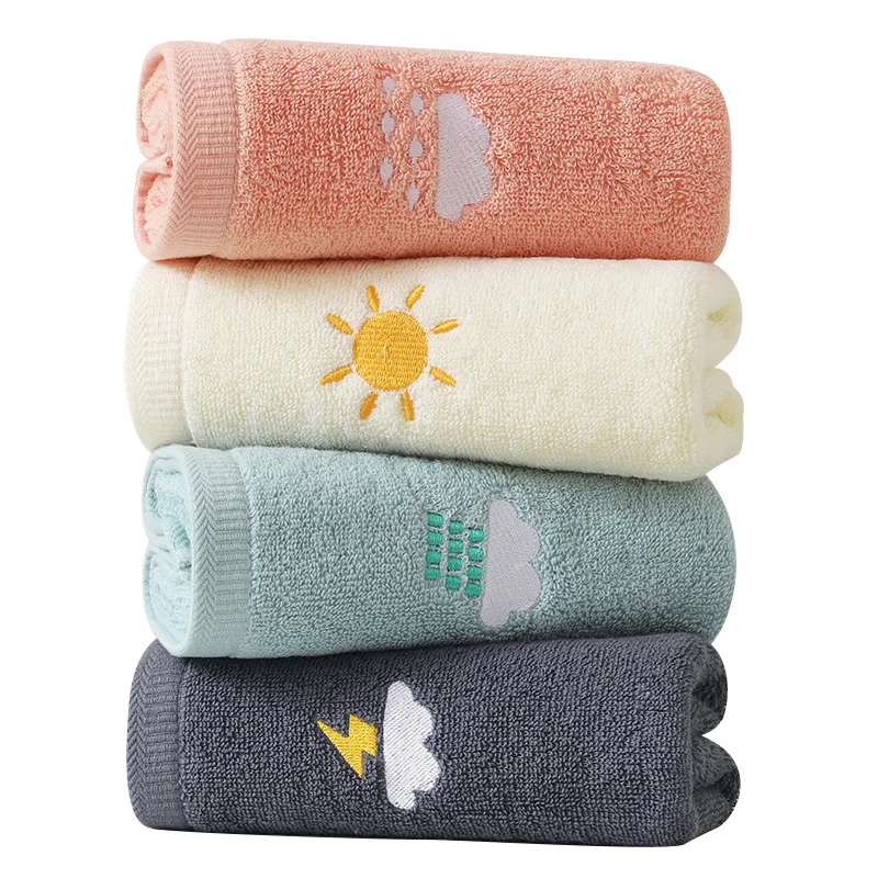 Pure cotton towel Internet celebrity weather wash towel embroidered cute soft absorbent baby children towel