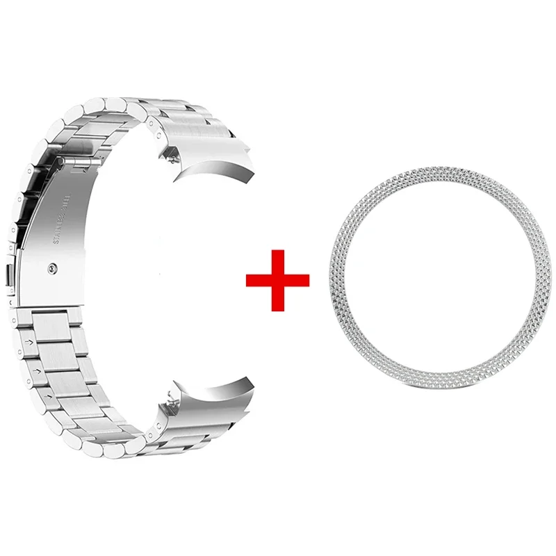 Band+Bezel Ring for Samsung Galaxy Watch 4 6 Classic 43mm 47mm No Gaps Stainless Steel Strap For Galaxy Watch 4 5 6 44mm 40mm