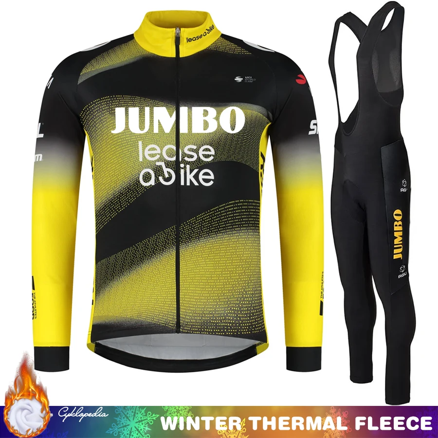 

JUMBO Winter Thermal Fleece Cycling Clothing Bicycles Jersey Mens Clothes Road Bikes Bicycle Sets Men's Shirt Cycle Bike Termal