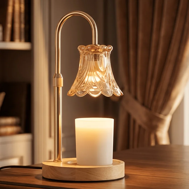 

Flower Candle Warmer Lamp, Adjustable Height, with Timer Dimmer, Room Decor Wax Melt Warmer for Scented Wax, Gift for Mom (No Bulb Included)