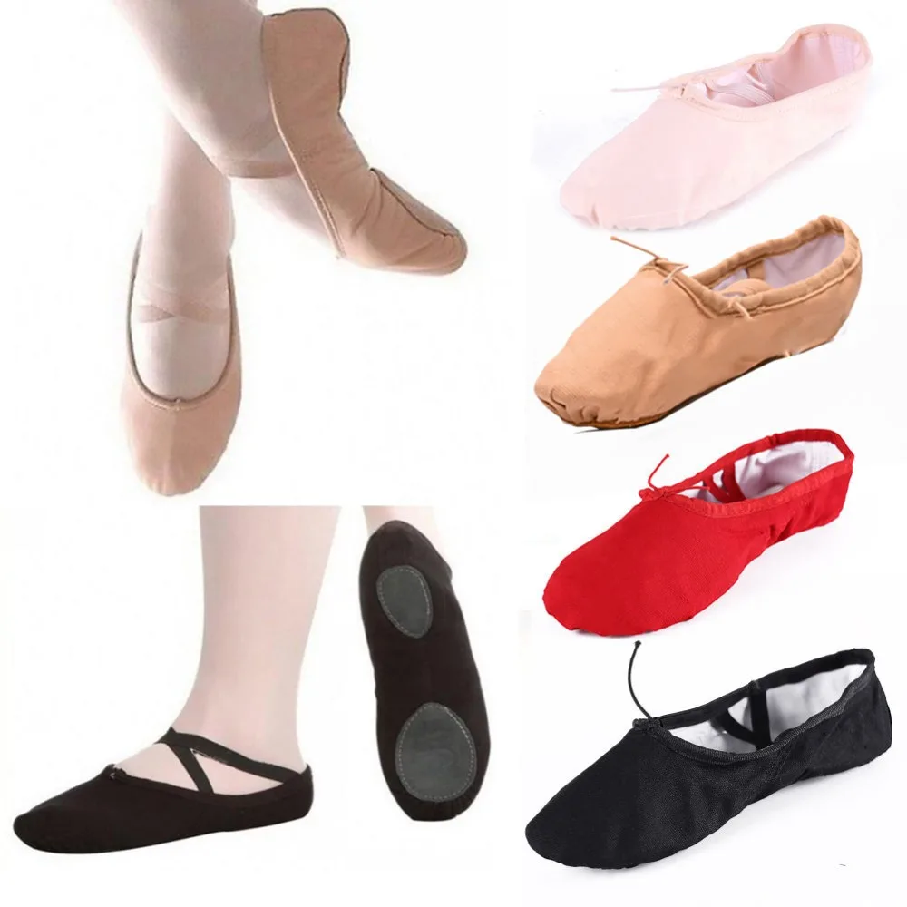 Hot Sale 4 Colors Shoes Canvas Ballet Pointe Shoes Fitness Gymnastics Dance Shoes For Kids Children Baby Girl Fashion Shoes Baby