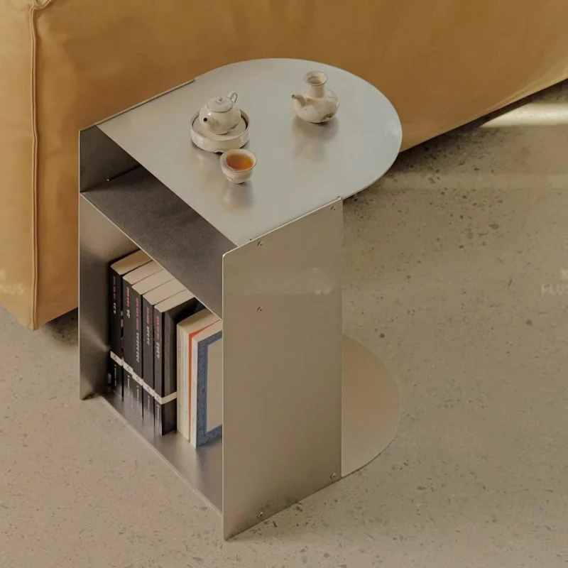 

Metal stainless steel sofa side few bedside corners small apartment small coffee table balcony coffee table rack