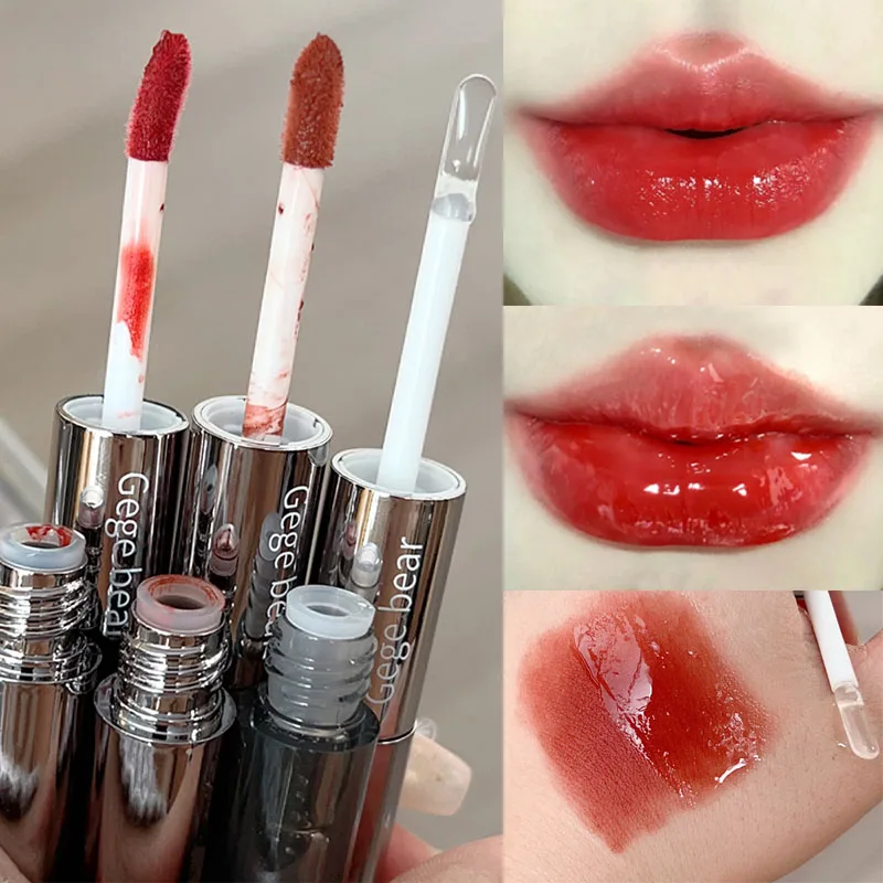 Double Head Mirror Lip Gloss Makeup Matte Transparent Sexy Velvet Liquid Lipstick Waterproof Lasting Lip Glaze Lips Cosmetic