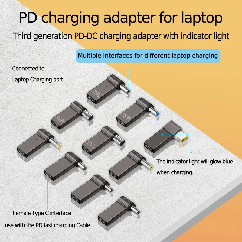 

100W USB Type C to DC Power Jack Connector USB C to Universal Laptop Power Adapter Plug Converter for Asus Dell Lenovo Notebook