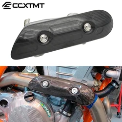 Motorcycle Carbon Fiber Exhaust Heat Shield Protector Guard Cover For KTM EXC EXCF 4 Stroke 250 350 400 450 500 2007-2022 2023