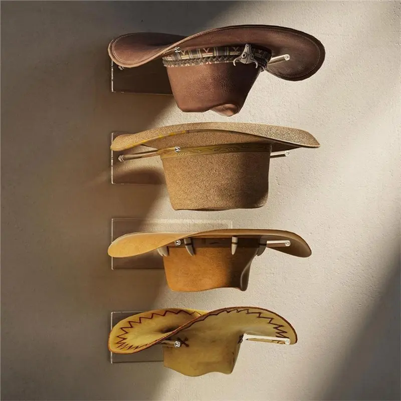 A03F-Acrylic Hat Wall Hook Holder Multifunctional For Home Organization Hat Display And Storage Hat Organizer view 2