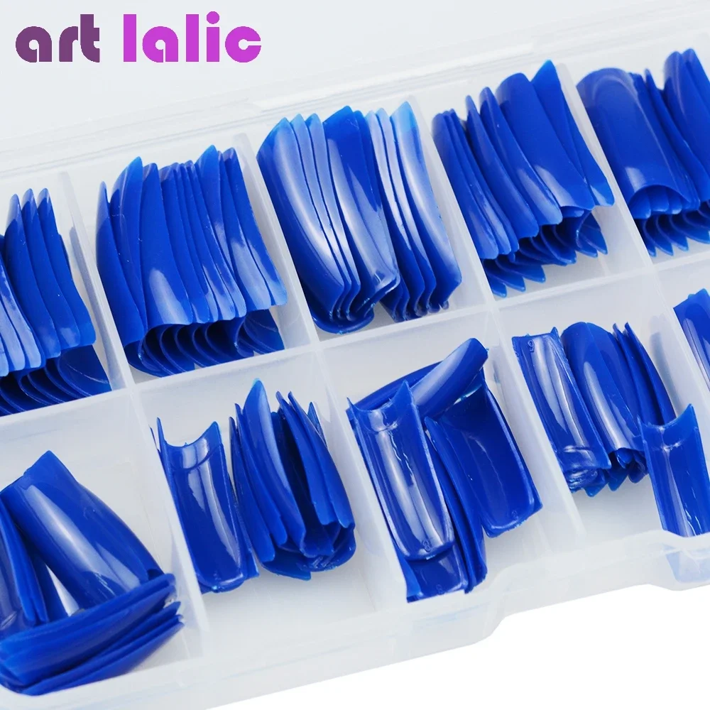 100Pcs Colorful Acrylic False Nails Full Cover French Tips Practice Manicure Kit for Nail Art Salon Tools