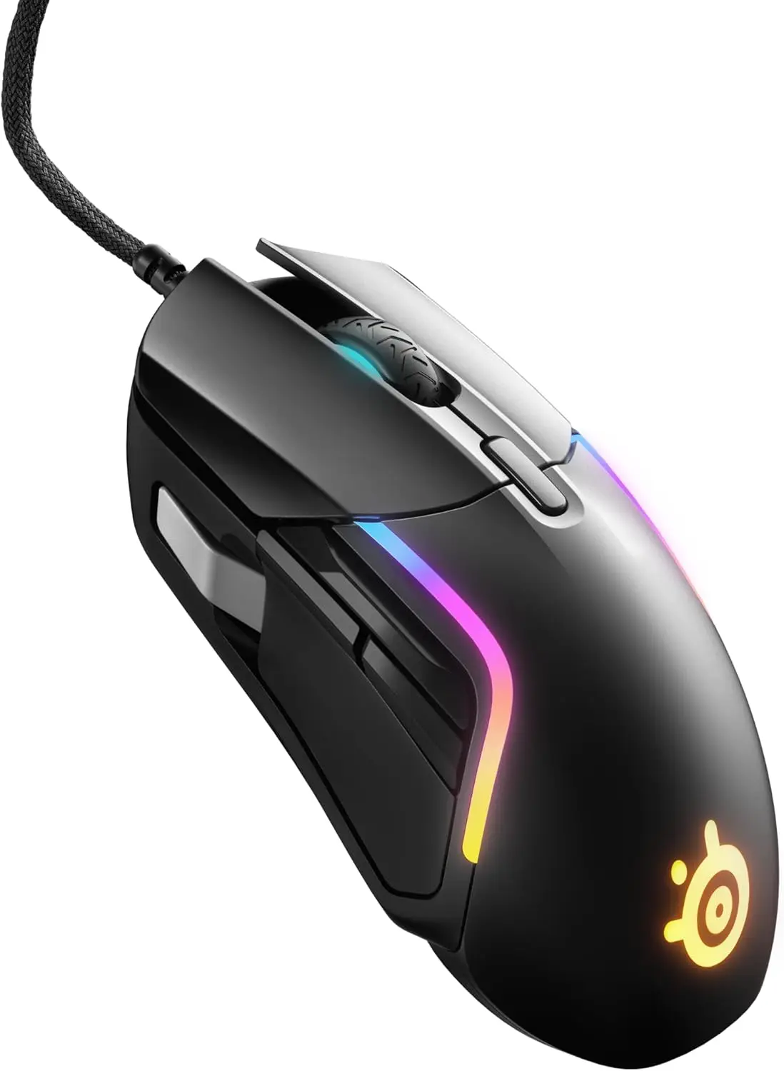 High-Performance Gaming Mouse with RGB Lighting, 9 Buttons, 18K CPI Sensor for FPS/MOBA/MMO